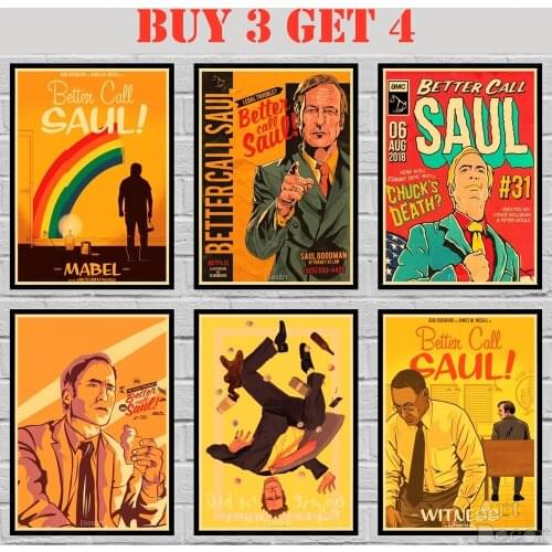 30 Designs Tv Show Better Call Soul Kraft paper Poster HomeDecal Painting Wall Sticker 1 42X30cm