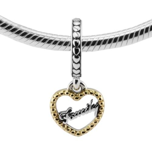 Fit Pandora Bracelets Real 925 Sterling Silver Beads for Jewelry Making Loving Family Pendant Charm for Women DIY Jewelry Making