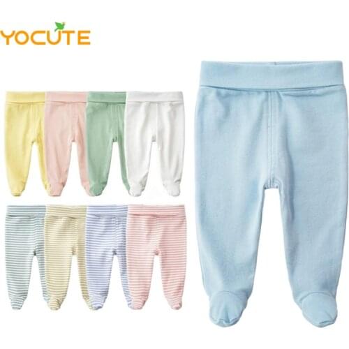 2021 Newborn baby Pants Baby boy Clothes Autumn Unisex Solid Loose Casual Cotton Broadcloth Infant-clothing Baby Leggins