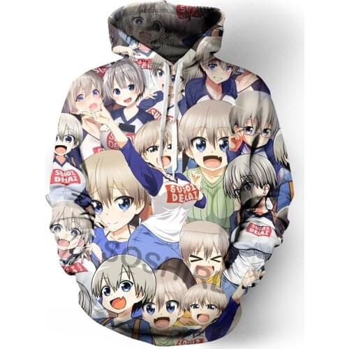 SOSHIRL Sexy Anime Character Hoodies Funny Unisex Hooded Sweatshirt Cute Uzaki Chan Pullovers Winter Tops Hip Hop Streetwear