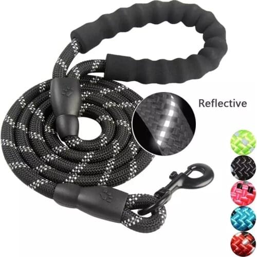 Large Dog Reflective Rope Durable Large Dog Leash Walking Big Dog Collar Strengthen Traction Harness Round Nylon Medium Dog Lead