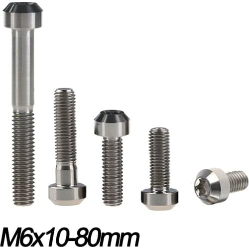Xingxi Titanium Bolt M6x10 15 20 25 30 35 40 45 50 60 65 70 80mm Inner Plum Head Ti Bolts Screw for Bicycle Motor Modified 1Pcs