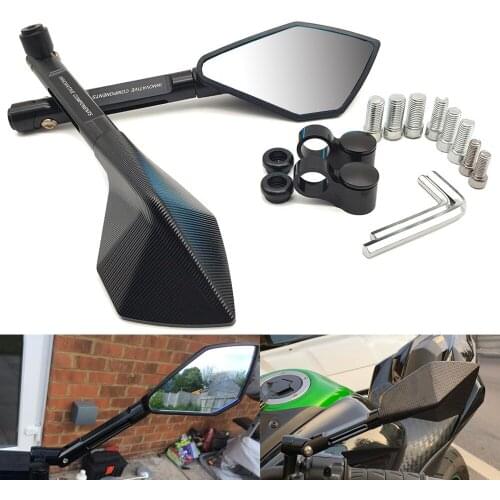 CNC Universal Motorcycle Mirror Rearview Side Mirrors Motorbike Accessories For Kawasaki ZX9R ZXR400 ZZR600 ZX10R ZX12R ZX6R