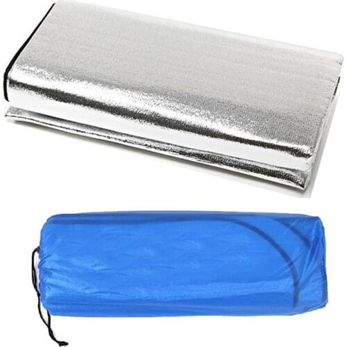 Waterproof Camping Sleeping Mat Aluminum Foil EVA Outdoor Foldable Picnic Beach Moisture-proof Mattress Camping Mat Pad Silver