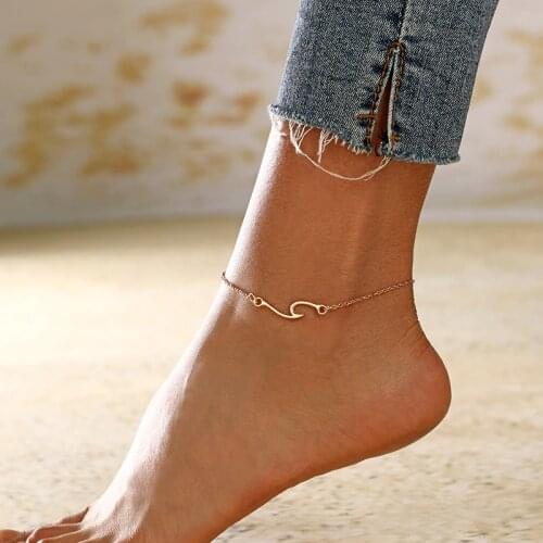 XIYANIKE Boho Beach Wave Anklet Silver Color For Women Bride Fashion Endless Charm Ankle Bracelet Dress Sandals Jewelry