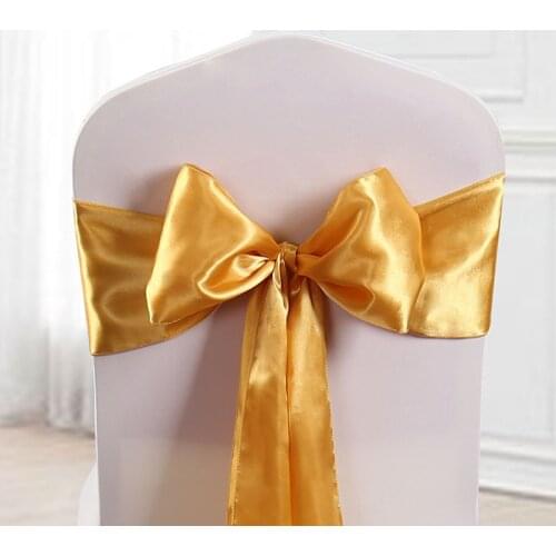 Gold chair sashes/decorative armchair/wedding chair ribbons /wedding chair knots/chair bow gold 100 pcs