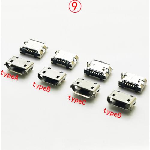 10pcs/lot 5Pin 6.4mm Micro USB 5pin DIP Female connector for mobile phone Mini USB jack PCB welding socket