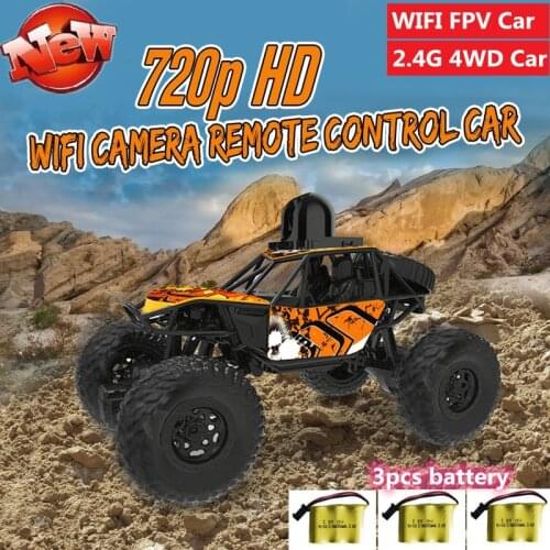 2.4G WIFI FPV RC Car With WIFI HD Camera Remote Control climbing Off Road RC Racing Car with 3pcs car battery phone control cars