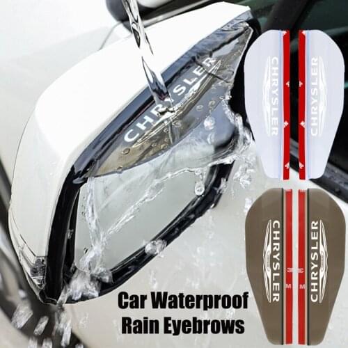 2Pcs Car Waterproof Rain Cover Eyebrow Rear View Mirror Rain Shield Protector For Chrysler 300c Voyager Town Country Grand Grand