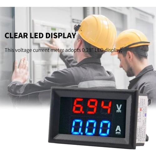 4.5-30V DC 0-100V 0-10A Voltmeter Ammeter 0.28'' LED Digital Display 2 Color Voltmeter Gauge Amp Dual Voltage Current Home Tools