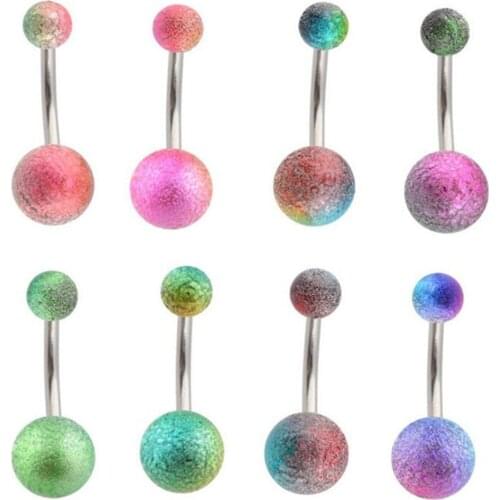 5Pcs The New Personality Piercing Umbilical Ring Piercing Body Piercing Yakeli Color Navel Ring Nails Puncture Accessories
