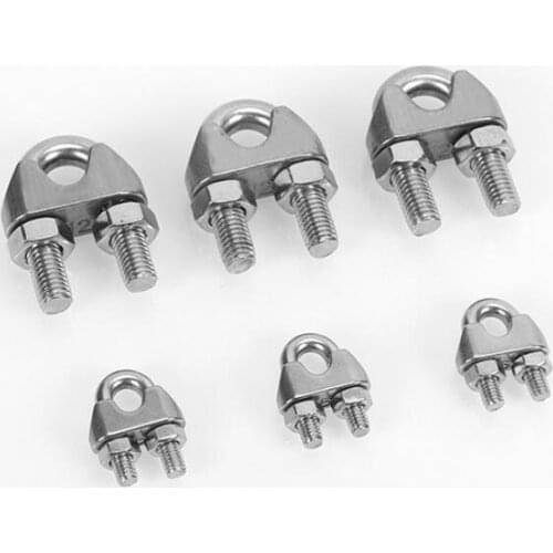 5 Pcs Stainless Steel U Type Clamp Wire Rope Clips M2,M3,M4,M5,M6,,M8,M10 Wire Rope Clip Cable Bolts Rigging Hardware Clamps