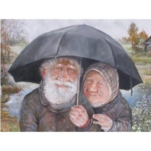 Diy Diamond Painting Men and Women Walking Under Umbrellas Dancing Men and Women Dancers Old Couples Daily Life Poster XN612