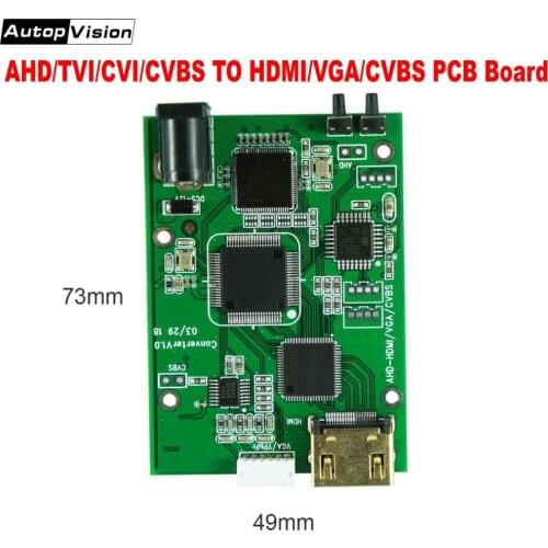 Free shipping PCB HD Video Signal Convertor Board AHD TVI CVI CVBS signal to HDMI VGA CVBS signal convertor board AHD41