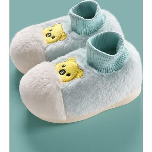 Baby Winter Slippers Children Boys Girls Cute Cartoon Plush Slipper Kids Indoor Fur Warm Shoes Child Home Floor Slip On Shoes