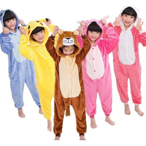 Children Kigurumi Cosplay Unicorn Pajamas For Boys Pyjamas Kids Girls Flannel Pajamas Set Animal Sleepwear Winter Unicornio