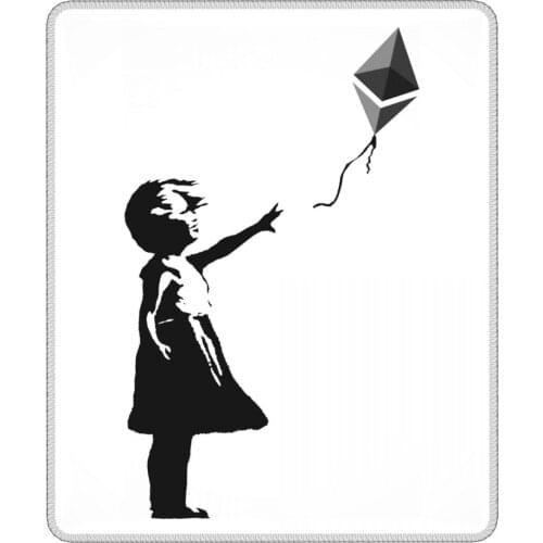 Ethereum Balloon Girl Banksy Loves Bitcoin Mouse Pad Crypto Btc Blockchain Mat Pads Natural Rubber Computer Keyboard Desk Pad