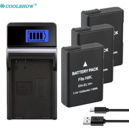 EN EL14 EL14a ENEL14 Battery 1030mAh for Nikon P7200 P7700 P7100 D5100 D5200 D5500 D5600 D5300 D3100 D3200 D3300 Batteries