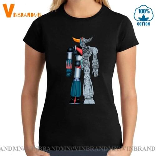 Grendizer UFO Robot T-shirt Mazinger Z Goldrake Schematic Structure Tee 70s Anime Top The Best Robot Mazinger Z T shirt