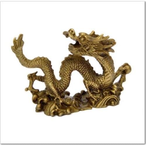 Chinese Collection Brass Dragon Ornaments statue