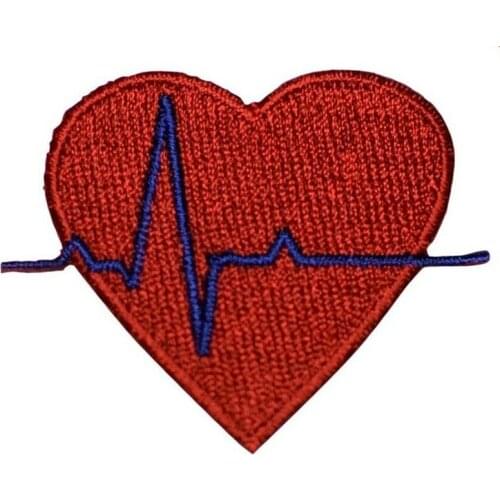 Hot! Electrocardiogram EKG Applique Patch - Doctor, Nurse, Heart (3-Pack, Iron on) (Size is about 7-5.7 cm)