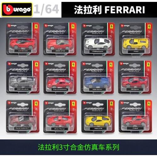Bburago Diecast 1:64 Scale Ferrari Classic Simulator Metal Sports Car Model Racing Car Alloy Toy Car For Kids Gift Collection