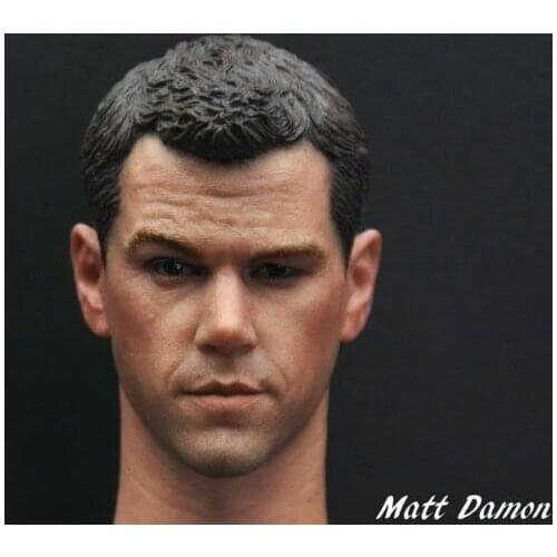1/6 Matt Damon Male Head Sculpt Model Dark Colored Skin For 12" Figure Body Doll