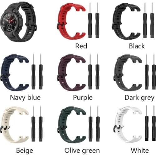 Soft Silicone Band For Amazfit T-REX Rubber Watch Band Strap For Xiaomi Huami Amazfit T Rex Silicone Bracelet Watch Accessories