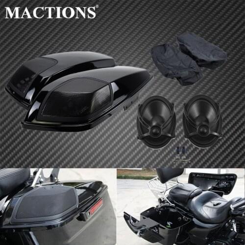 Motorcycle Saddlebag Lids With 5"X7" Speakers Covers Audio Speaker Lid For Harley Touring FLT FLHT Electra Street Glide 2014-21