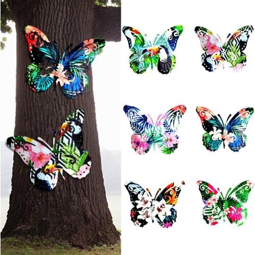Metal Butterfly Wall Art Decor Hanging Sculpture Indoor Outdoor For Home Bedroom Living Room Office Garden Wall Hanging Ornament