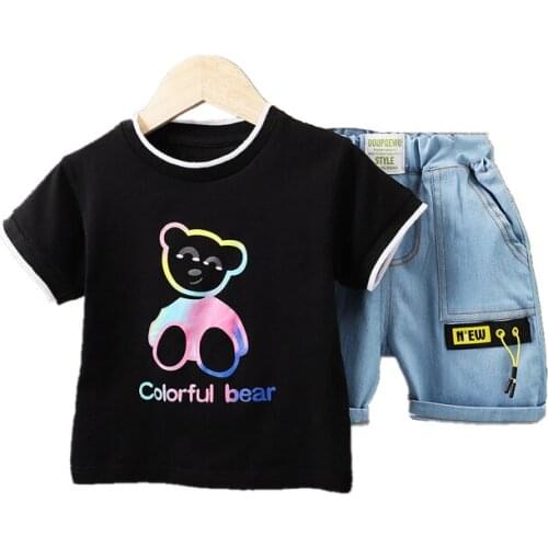New Summer Newborn Baby Girl Clothes Children Cartoon Casual T-Shirt Shorts 2Pcs/Set Toddler Sport Boys Clothing Kids Tracksuits