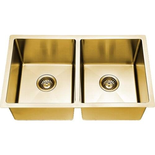 Top Quality 1.2mm SUS304 Stainless steel Double Bowl Hand Made Sink Brushed Finish Sink High Quality Kitchen Sink 762x456mm