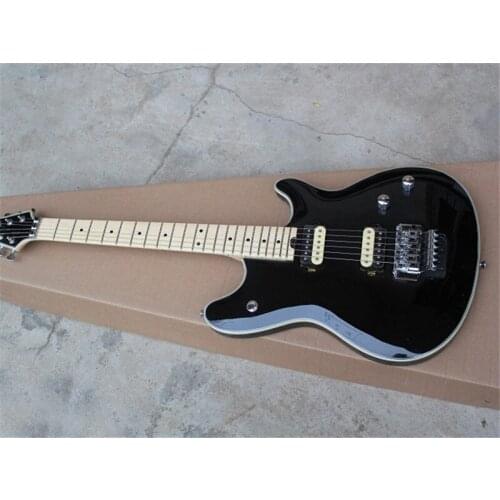 Factory Wholesale Glossy Black Body Electric Guitar with 2 Single coil Pickups,Maple fingerboard,Offer Customized as you request