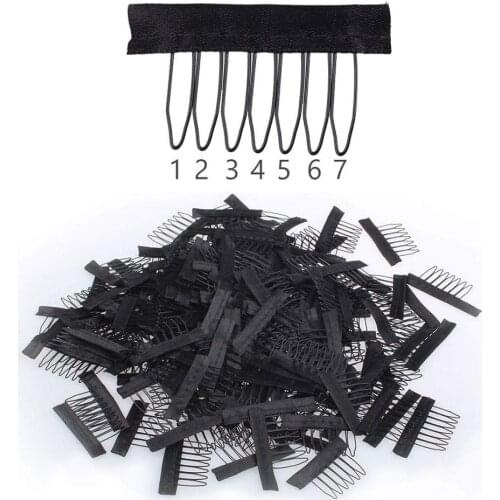 Stainless Steel Wig Combs For Wig Caps 10Pcs/Lot Factory Supply Wig Clips For Hair Extensions Best Clips For Wigs Big 7 Theeth