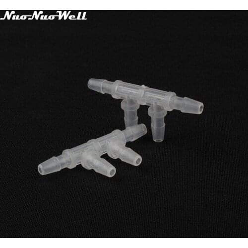 8pcs NuoNuoWell 4mm 5mm Water Pipe Hose PE Equal Four Ways Connector for Aquarium System Air Pump Environmental Hose Fittings