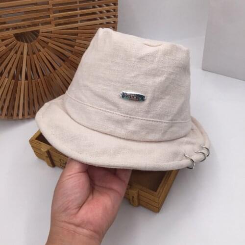 Qiu dong web celebrity fisherman hat metal ring British female yuppie plate basin beggars Japanese joker bucket hats