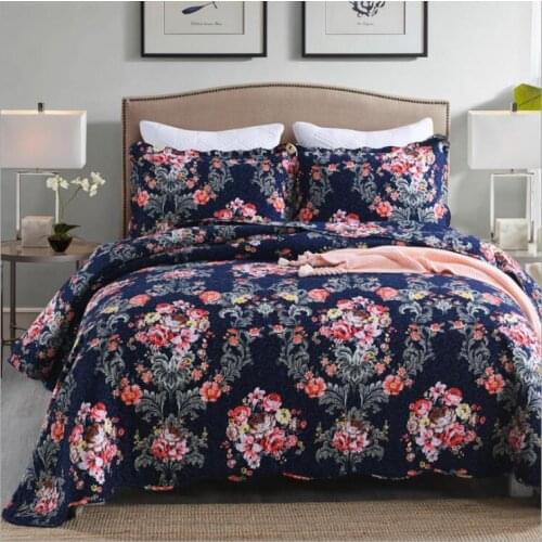 New digital printing Quilted 100% cotton Bedspread Bed Cover Bed Sheet size 230x250cm blanket Pillowcases 3pcs