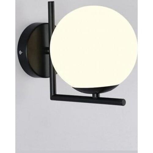 Led Wall Light Lamp Indoor Modern nordic Glass Meta black/gold ball Retro Vintage Wall lamp E27 Loft for cafe bedroom