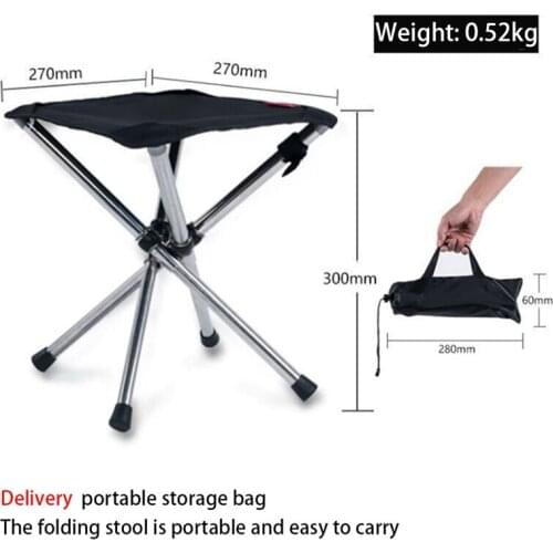 Outdoor Telescopic Folding Stool Portable Stainless Steel Camping Stool Fishing Stool