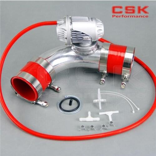 SQV Blow Off Valve BOV IV 4+2.36''60mm 90 degree Flange Pipe+RED silicon Hose kit