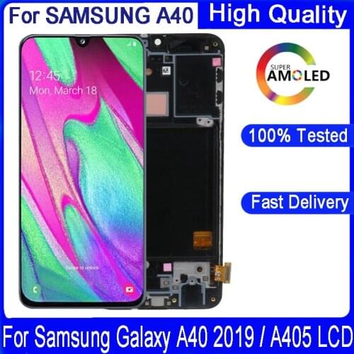 100% Original 5.9 inch For Samsung Galaxy A40 LCD 2019 A405 A405F A405FN with frame LCD display touch Screen Digitizer Assembly