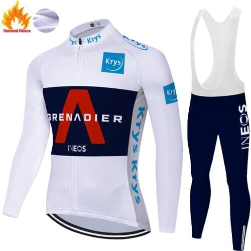 Pro team grenadier ineos maillot cyclisme homme Winter Thermal Fleece cycling suit 2020 20D gel bike jersey set