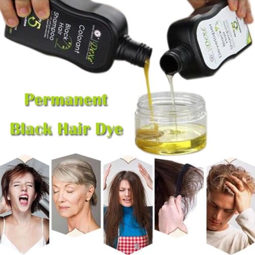 Dexe Black Hair Shampoo 10 Mins Dye Hair Into Black Herb Natural Faster Black Hair Restore Colorant Shampoo and Treatment