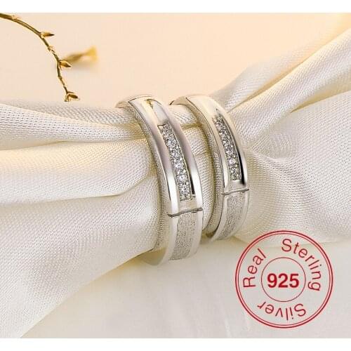 1 Pair Price Fashion Sterling Silver Couple Finger Rings New Romantic Engagement Wedding Promise Rings Women Men Jewelry Gift