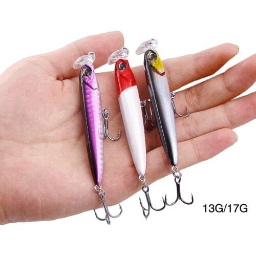 13g/17g Long Throwing and Choking Water Simulation White Striped Submerged Mino Specializes In Killing Sea Bass