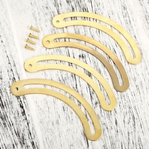 4Pcs Curved Wooden Wine Box Cases Large Recurved Hinge Drawer Decorative Hinges for Jewelry Boxes Furniture Fittings 95MM Gold