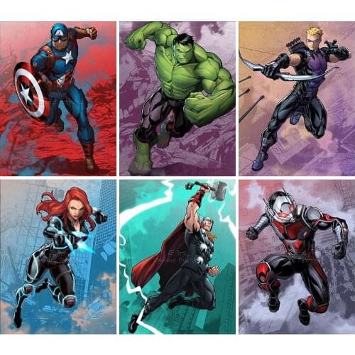 Diamond Painting Avengers 5D DIY Thor Iron Man Cartoon Anime Full Square Round Embroidery Cross Stitch Mosaic Home Decor