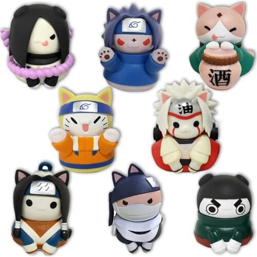 Anime Naruto Figures Suit Uzumaki NARUTO Cat Figure Action Toys Kakashi Kawaii Collection Model Cute Cartoon Kids Toys Cool Gift