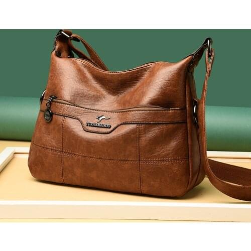 Annmouler Fashion Women Shoulder Bag Pu Leather Crossbody Bag High Quality Leather Purse Pockets Handbag Bolsas