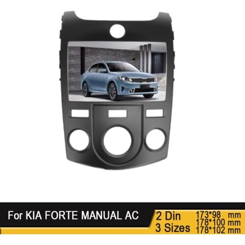 Car Radio Fascia for KIA FORTE MANUAL AC 9 Inch Screen Dash Panel Dashboard Installation Refitting Mount Trim kit Stereo Bezel